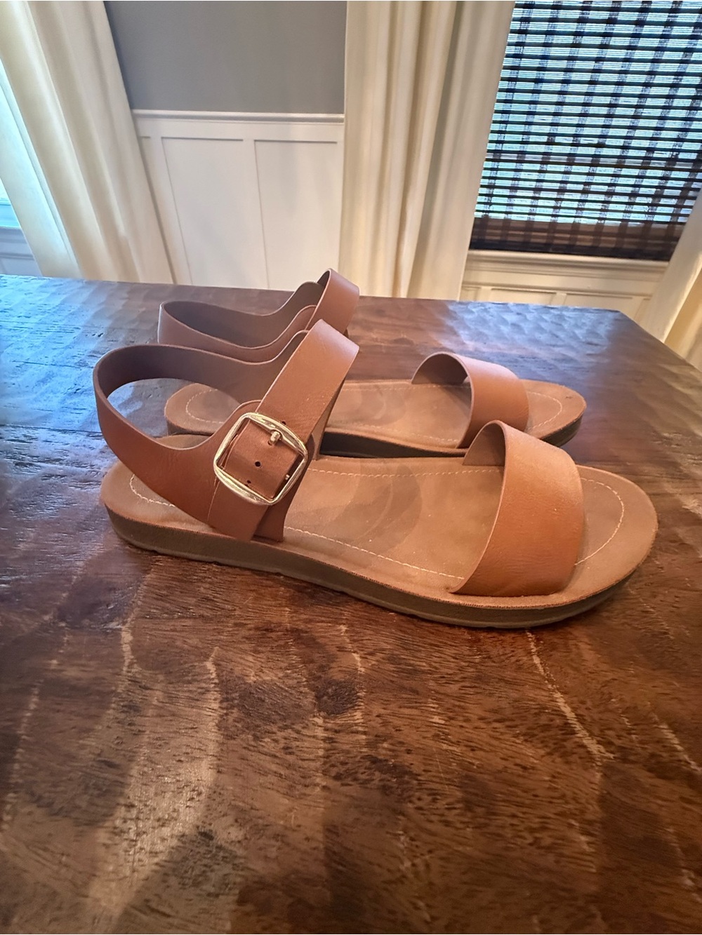 Solanz Plenty Brown Faux Leather Sandal 9